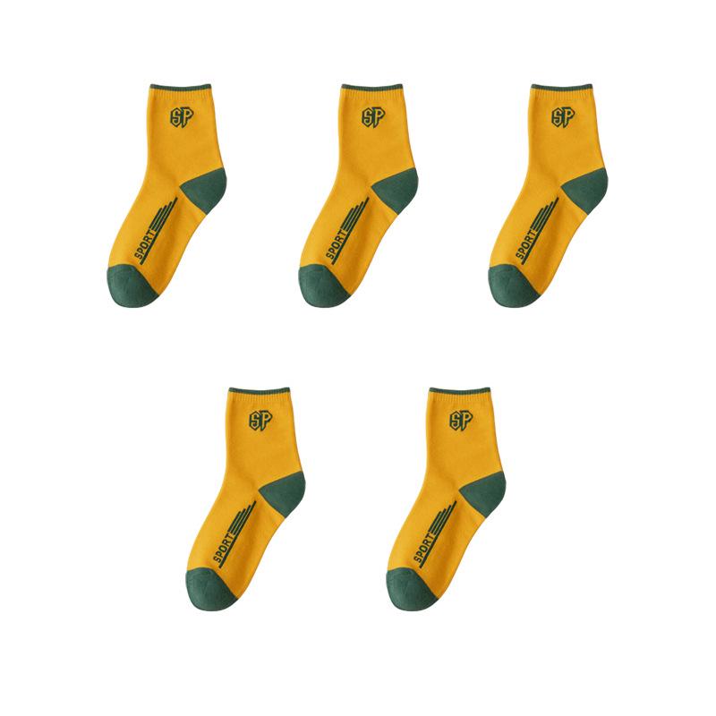 Модные корейские мужские спортивные носки средней длины, впитывающие пот, для осени и зимы