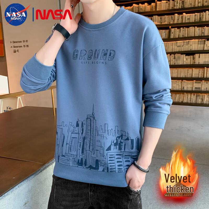 NASA NOAH Men's Urban Print Long-Sleeve Crewneck Sweatshirt