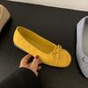 French Gentle Bow Blue Small Single Shoes Flat Ballet Shoes Early Spring New Soft-soled Shallow Mouth Women's Shoes Ladyshoes