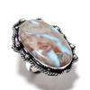 Natural Caribbean Larimar Gemstone 925 Sterling Silver Gift Ring Size 10 T2C16