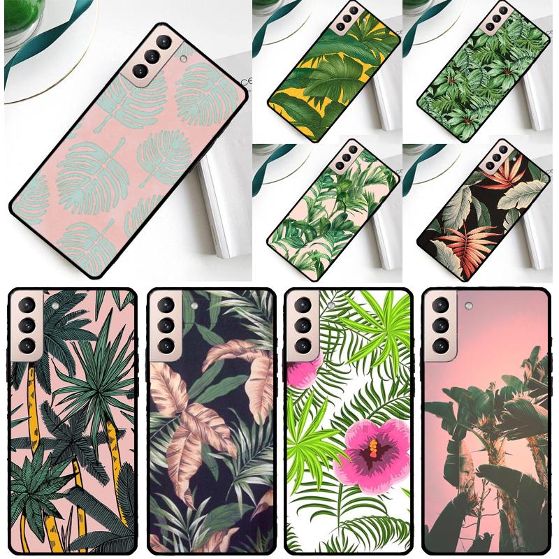 Tropical leaves Banana Leaf Phone Case For Samsung Galaxy S25 Ultra S24 Ultra S9 S10 S20 S21 S22 S23 Plus S24 FE Cover