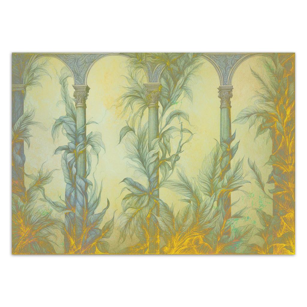 Wallpaper Boho columns and leaves