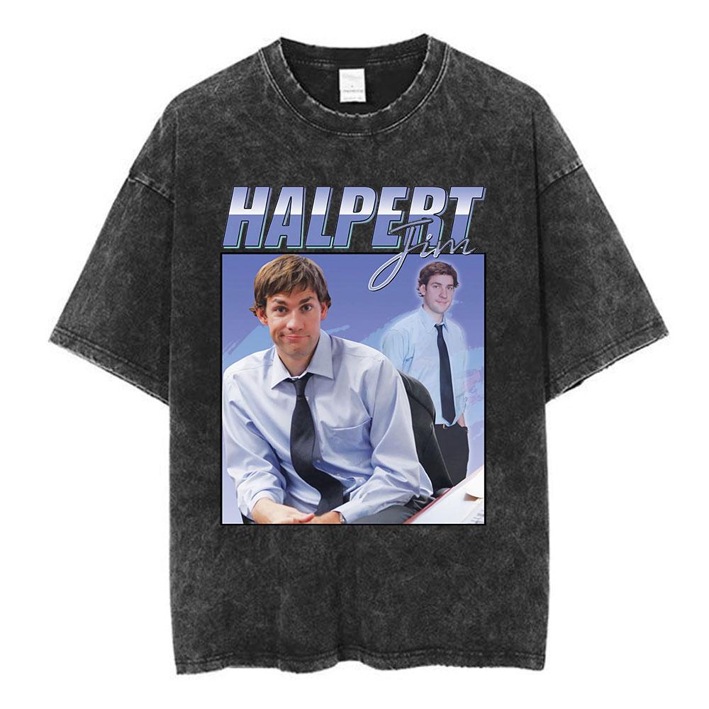 2026 Hot Sale TV Series The Office Dunder Mifflin Dwight Tv Show Scranton Washed T-shirts Men Women Cotton Casual Short Sleeves Tee Shirt Streetwear