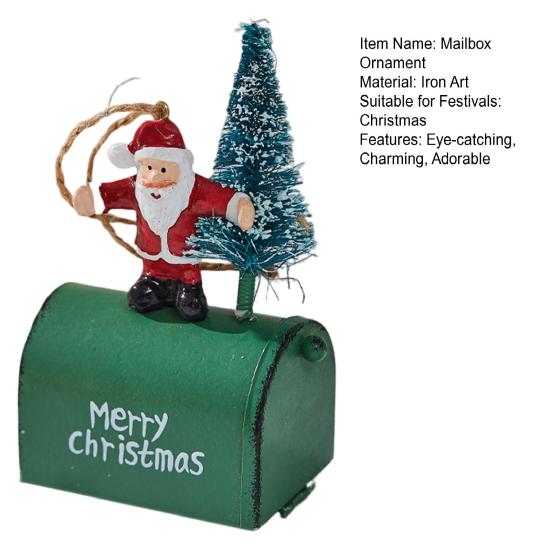 Рождественский почтовый ящик украшение металлический почтовый ящик подвесное украшение с 3D снеговиком Сантой лосем елкой статуэтка кованое желе почтовый ящик для дерева домашний декор
