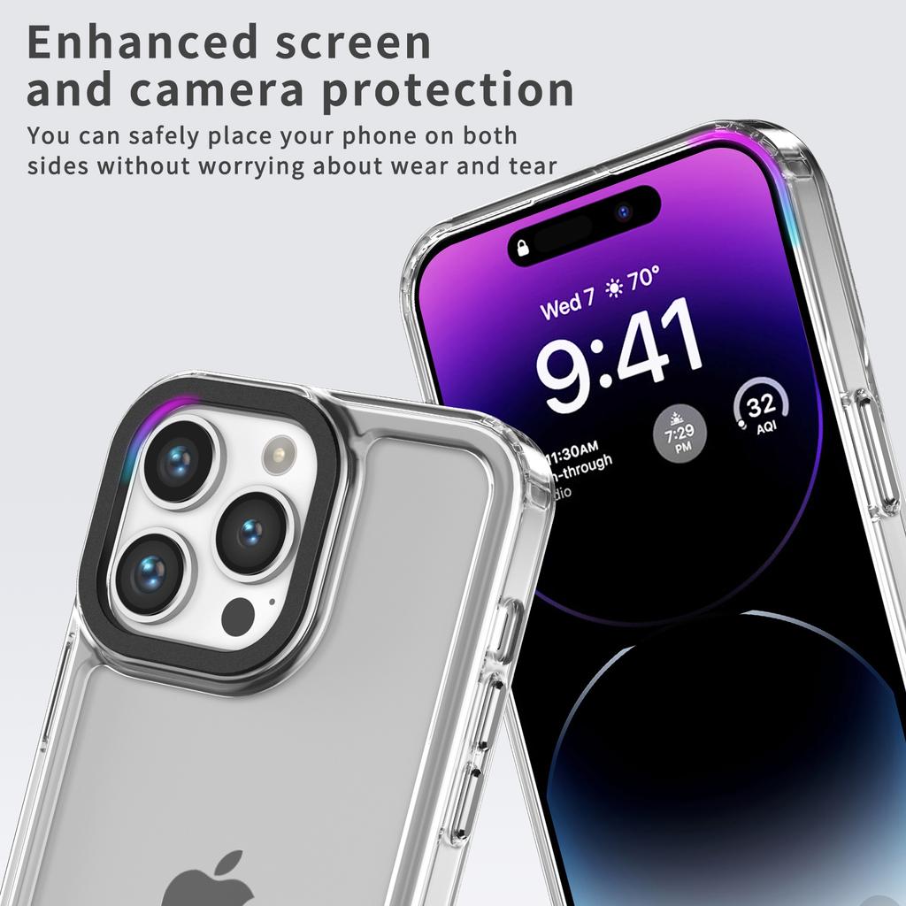 Luxury Crystal HD Transparent Hard Acrylic Armor Phone Case for IPhone 15 14 13 12 11 Pro Max Soft Bumper Shockproof Back Cover