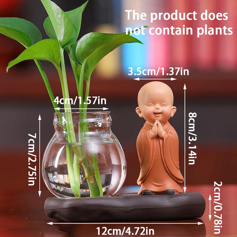 1 шт. офисная гидропоника ваза растение цветочный горшок цветочная композиция маленький монах стеклянная ваза домашняя милая