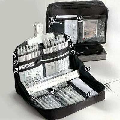 12-слойная грязеотталкивающая сумка-карандаш большой емкости с пандой, эстетическая школьная коробка, чехол для канцелярских принадлежностей, пенал на молнии, школьные принадлежности