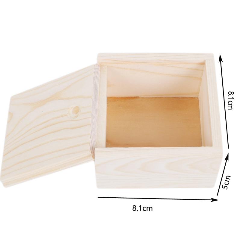 Коробка для хранения украшений ручной работы Упаковка для мыла ручной работы Деревянная шкатулка Деревянная простая шкатулка для конфет Органайзер для колец Чехол для поделок