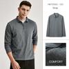 Men's Long-Sleeve Polo Shirt with a Turn-Down Collar, Loose-Fitting Zip-Up Sweatshirt, Base Layer Shirt for Men, Trendy for Autumn 2025