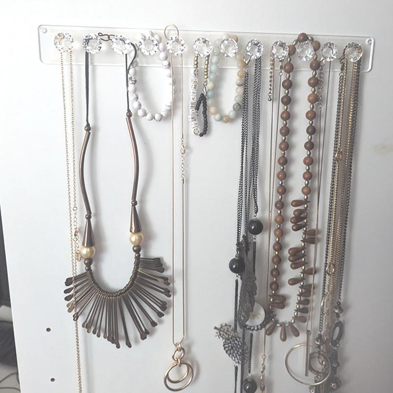 Прозрачная акриловая стойка для хранения ювелирных изделий, настенные держатели и органайзеры для ювелирных изделий, организация хранения и коллекционирования в доме