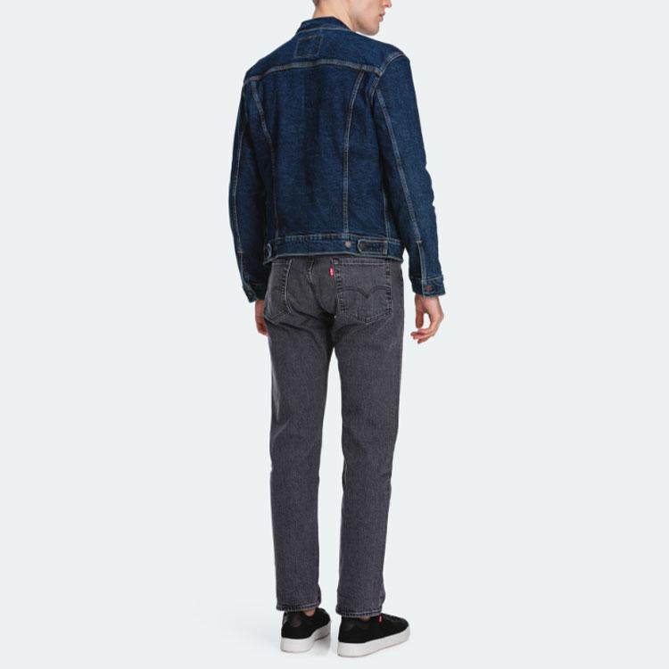 Levis FW22 Solid Color Turn Повседневная джинсовая куртка Мужская верхняя одежда Синий 72334-0322