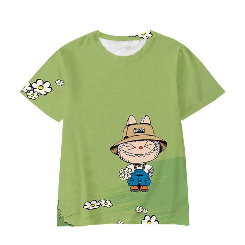 Personalized Cute Cartoon Anime Image 3D Digital Printing Summer Tops Fashion Breathable Children's Short T-shirt