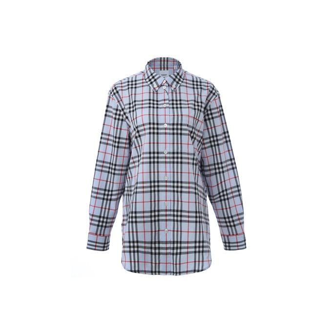 Burberry Рубашка Женская Светло-голубая Серая 80118351