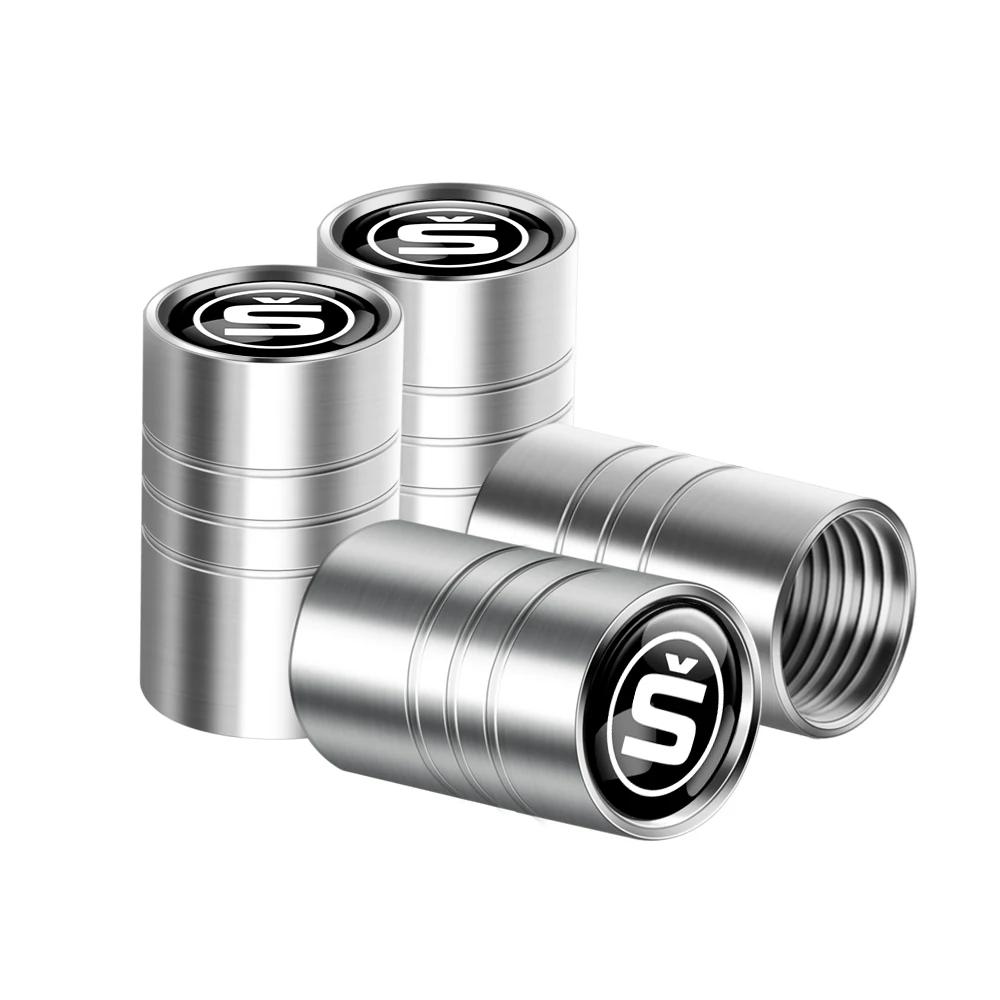 2025 Горячие 4 шт. Металлические Колпачки Клапанов Колес Автомобиля Чехлы на Штоки Аксессуары Для Skoda S Kodiaq Octavia A5 2 3 Yeti Rapid Fabia VI