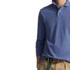 Polo Ralph Lauren FW22 Однотонная сетчатая рубашка поло с длинным рукавом и вышитым логотипом, мужские топы синего цвета MNPOKNI16822282-420