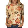 Spring and Autumn Round Neck 3D Pumpkin Skeleton Cat Spider Printed Top Fashionable Casual Long Sleeved Women's T-shirts