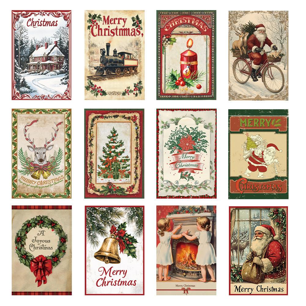 Christmas Decorative Wine Bottle Labels With Vintage Design For Holiday Party Decor