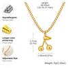 Prjewel Stainless Steel Smooth Cherry Pendant Necklace Gold Color Fruit Elements Accessory Collar For Women Girls Daily Jewelry