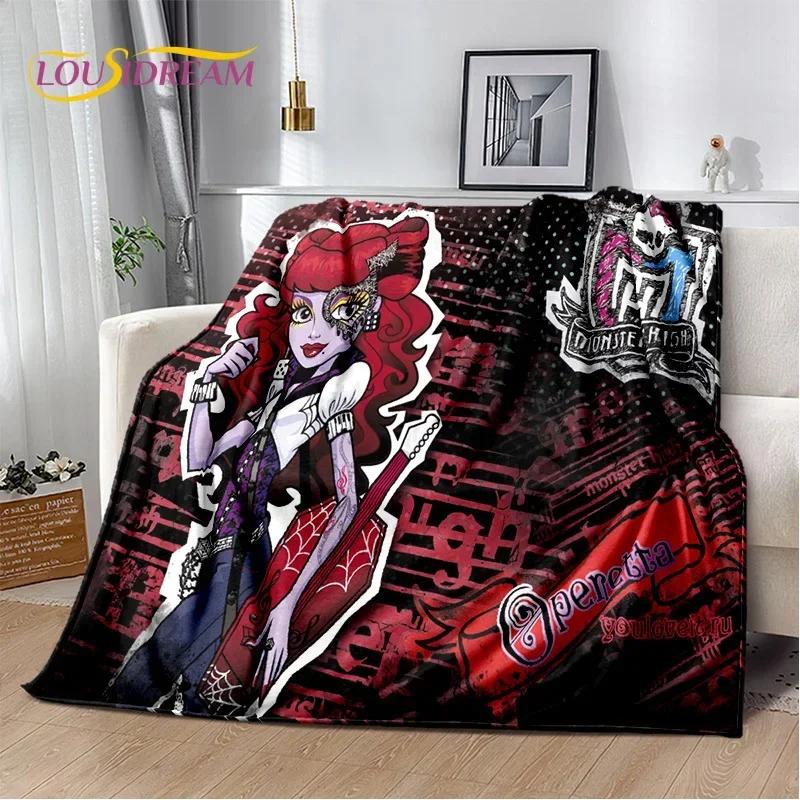 Мягкие одеяла с героями мультфильмов Monster High Draculaura Vampire, сохраняющие тепло, удобные для пикника, кровати, дивана, дома, спальни, детей
