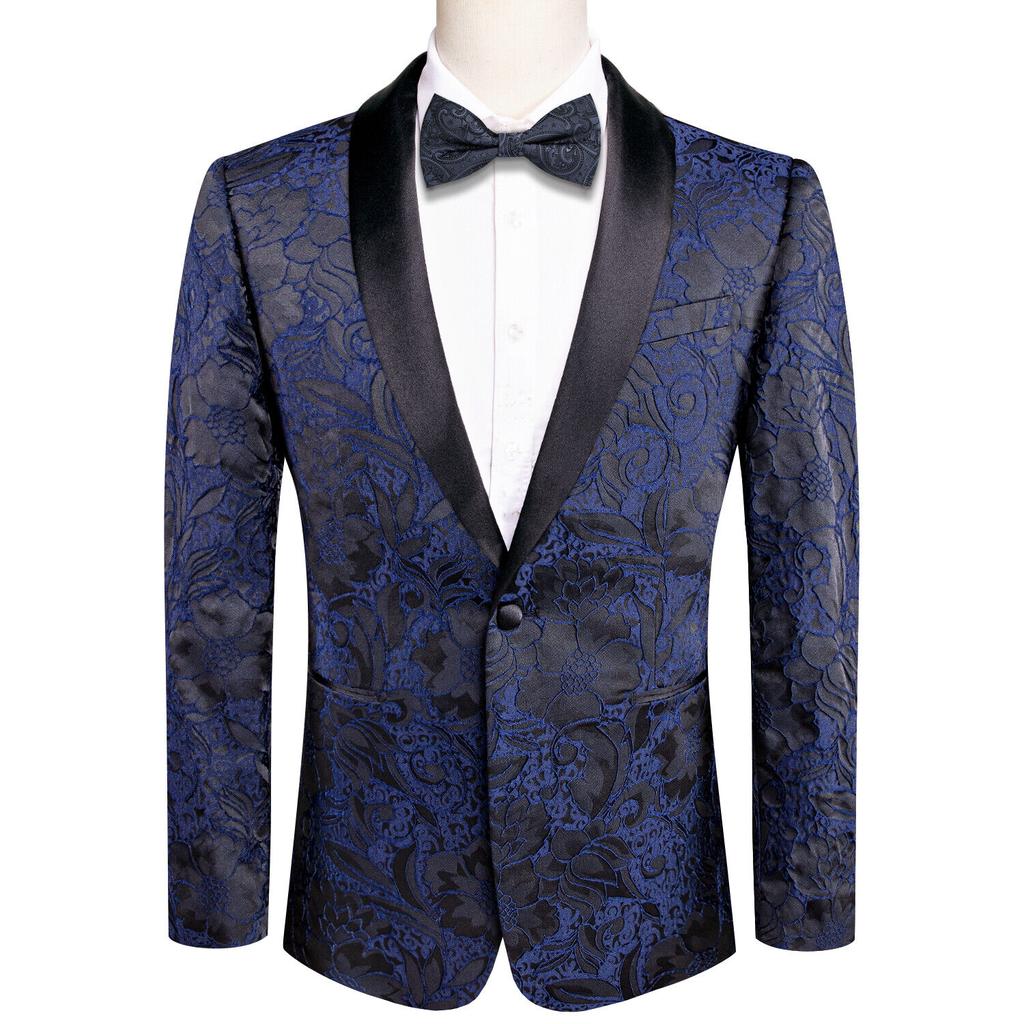 Men's Floral Dress Suit Luxury Embroidered Wedding Blazer Dinner Tuxedo Jacket