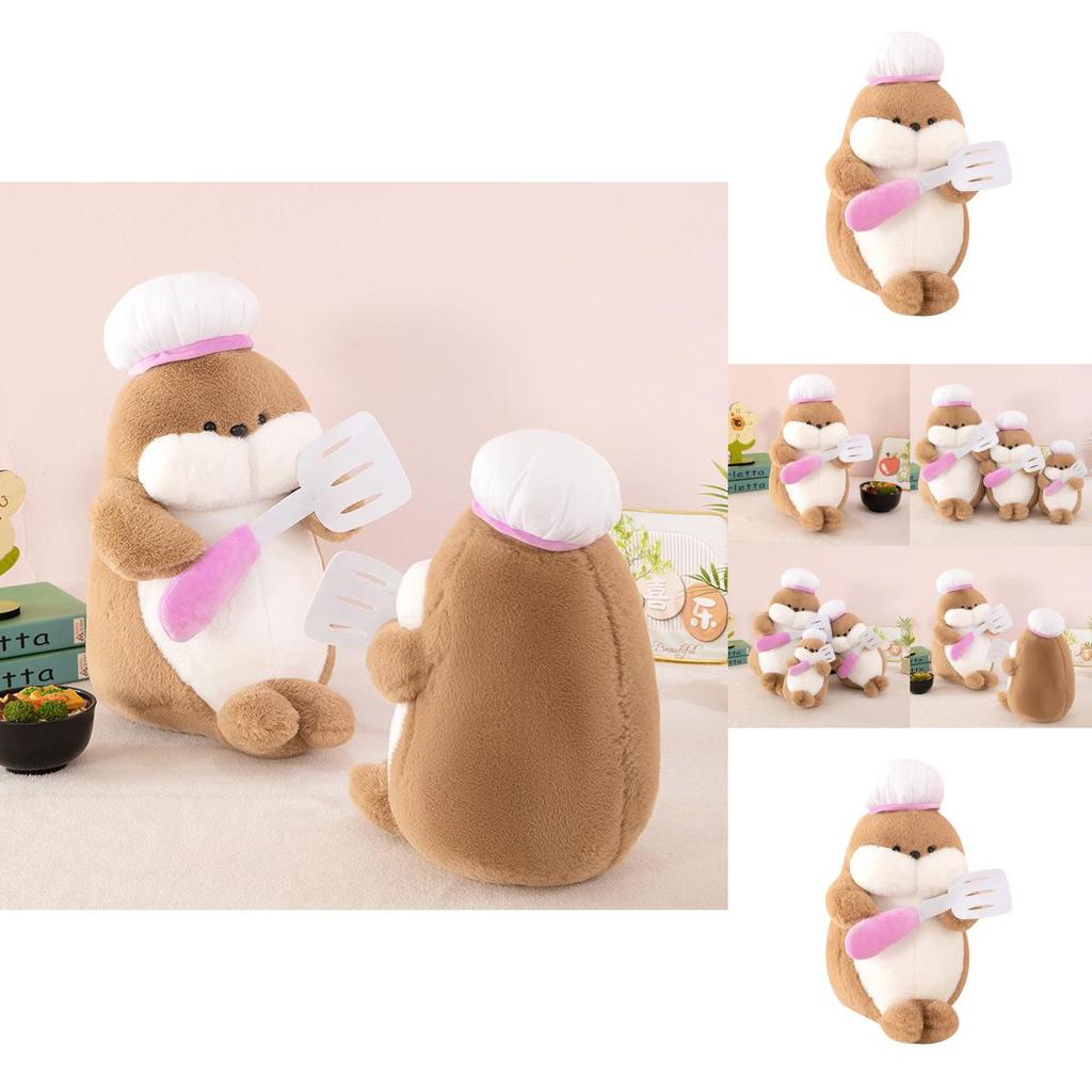 Плюшевая игрушка шеф-повар тюлень из короткого плюша для детей в подарок и для коллекционеров