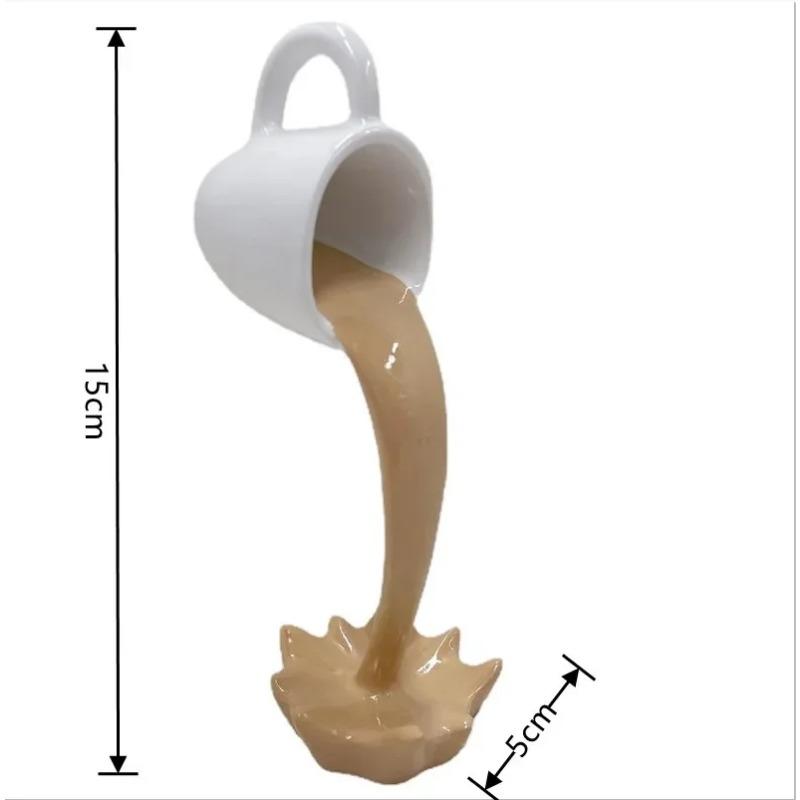 Плавающая скульптура пролитой чашки кофе, украшение для кухни, пролитая магия, всплеск, креативный декор для рабочего стола, украшение для дома