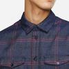 Nike SB фланелевая клетчатая рубашка для скейтборда, мужские топы, темно-синие CK5316-410