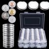100 шт., прозрачный чехол-держатель для монет, 30 мм, прозрачный памятный коллекционный ящик для хранения монет, принадлежности для коллекции