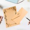 3Pcs Kraft Paper Envelopes with Clear Stripe Line Smooth Reliable Writing Vintage Style Invitations Elegant Wedding Stationery Set