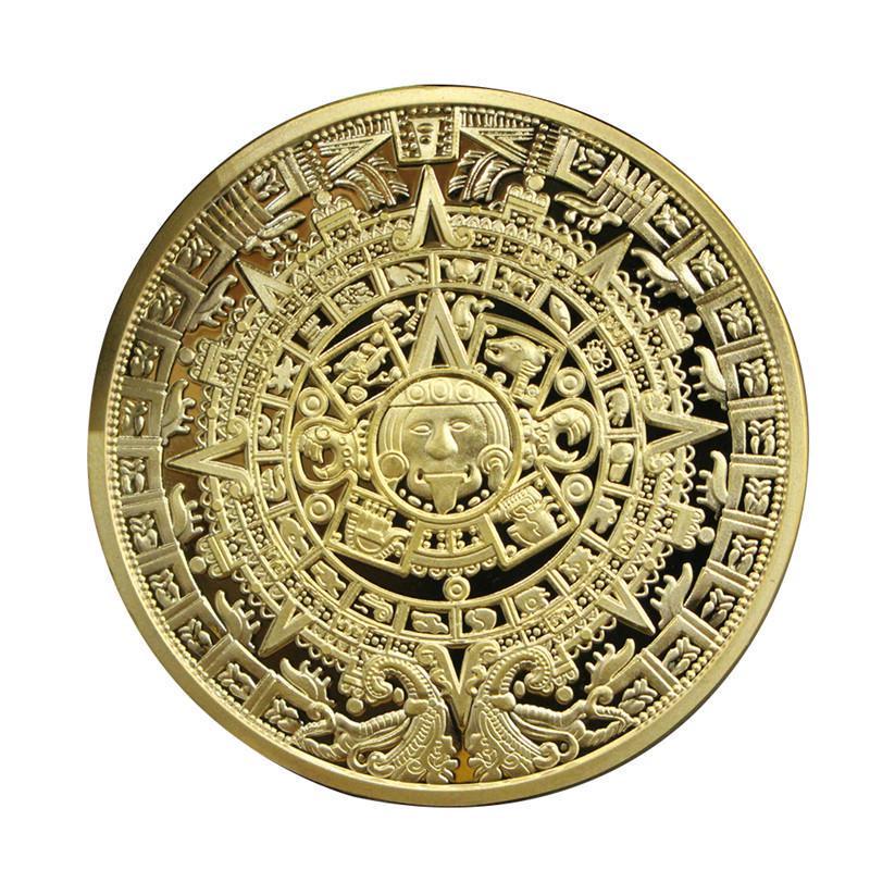 Creative Metal Mayan Aztec Coin Souvenir Coin Art Collection Medal Present Children Adult Toys Gifts ARI