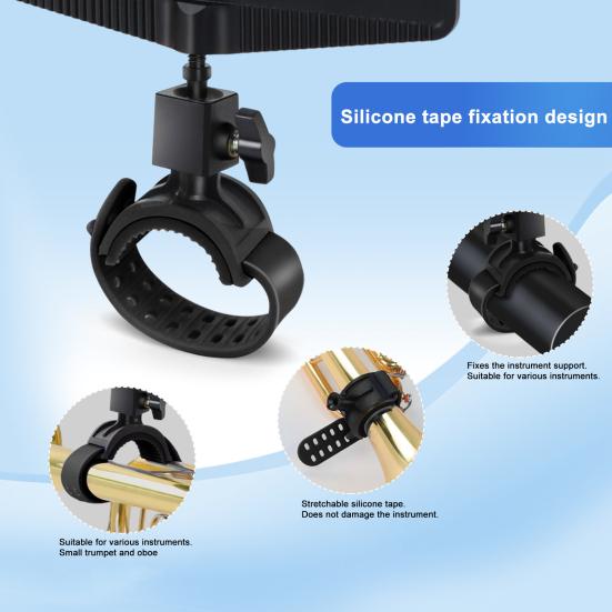 Trumpet Marching Lyre Adjustable Marching Band Lyre 360-degree Rotation Low Brass Lyre with Sheet Music Folder for Trumpet or Cornet