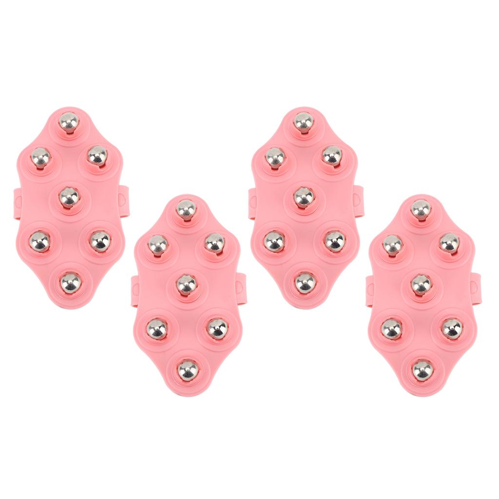 4pcs Palm Shaped Massage Glove Manual Glove Massager with 7 Roller Balls for Body Massage