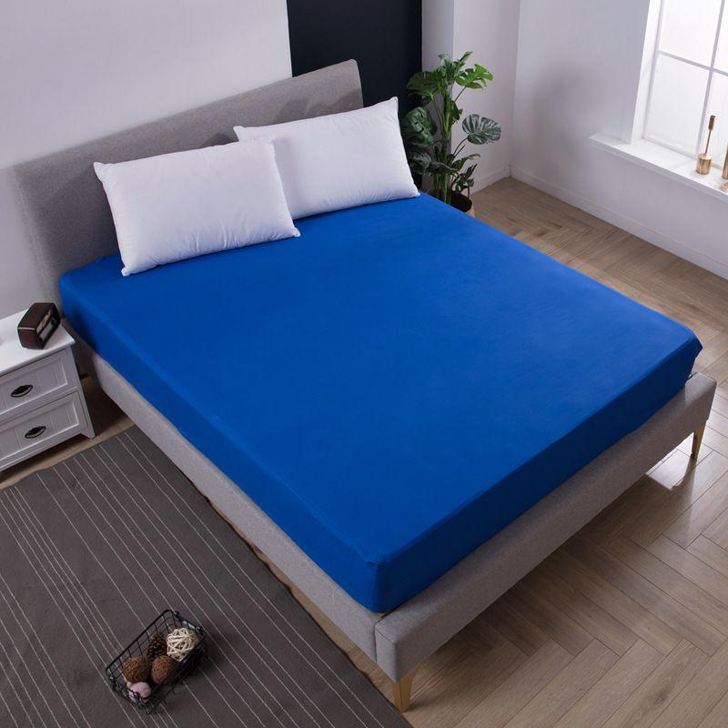 Soft Lightweight Fitted Sheet Solid Color Mattress Protective Cover For Cozy Sleeping