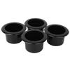 4Pcs Cup Holder Stand Black Glossy ABS Plastic Car Interior Decoration Chair Accessories