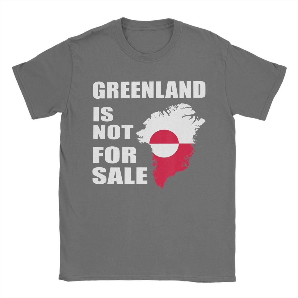Men TShirts Greenland Is Not For Sale Greenland and USA Funny Greenland Pure Cotton Tees Short Sleeve T Shirt Clothes Plus Size