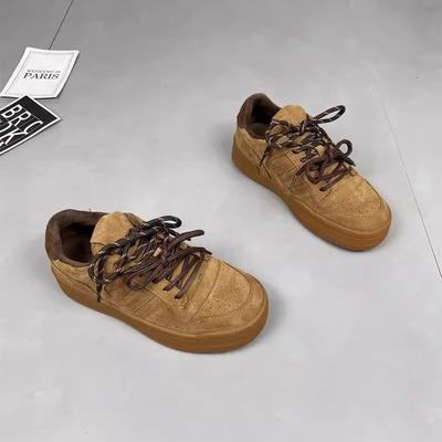 Кожаный бархат маленькие белые туфли женские 2025 зима новые круглый носок шнуровка модные универсальные повседневные спортивные коровья кожа кеды