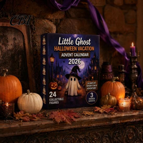 Halloween Themed Calendar Advent Calendar, 24 Days Ghost Countdown with Holiday Decoration Collectible Figures, Gifts for Kids Boys Girls Toddlers