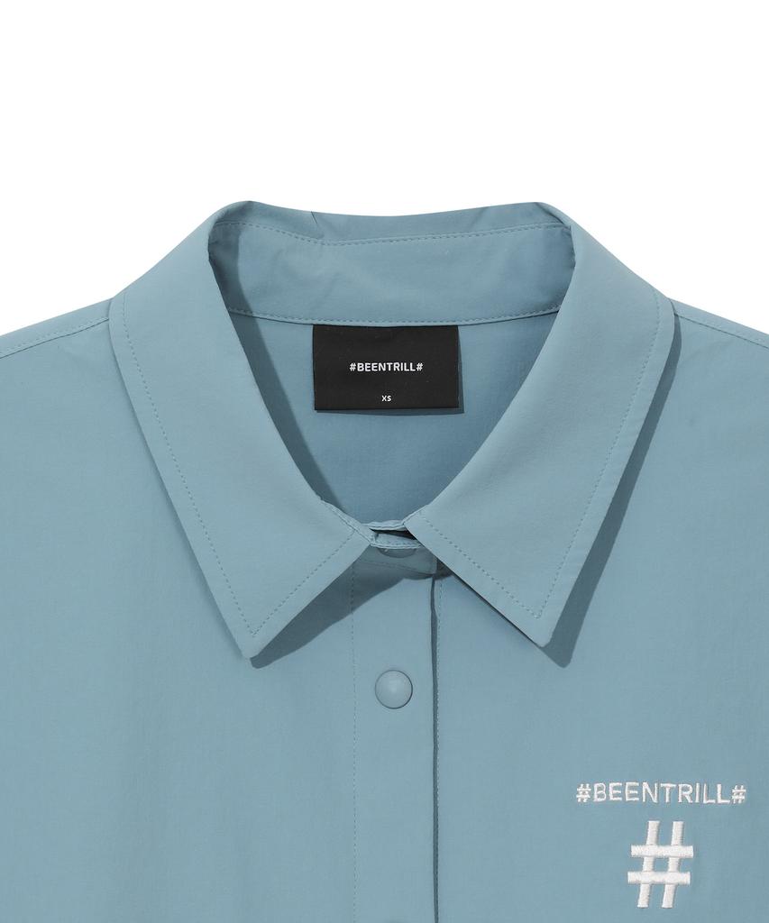 BEENTRILL NEWYORK Женская плетеная технологичная укороченная рубашка (синий)