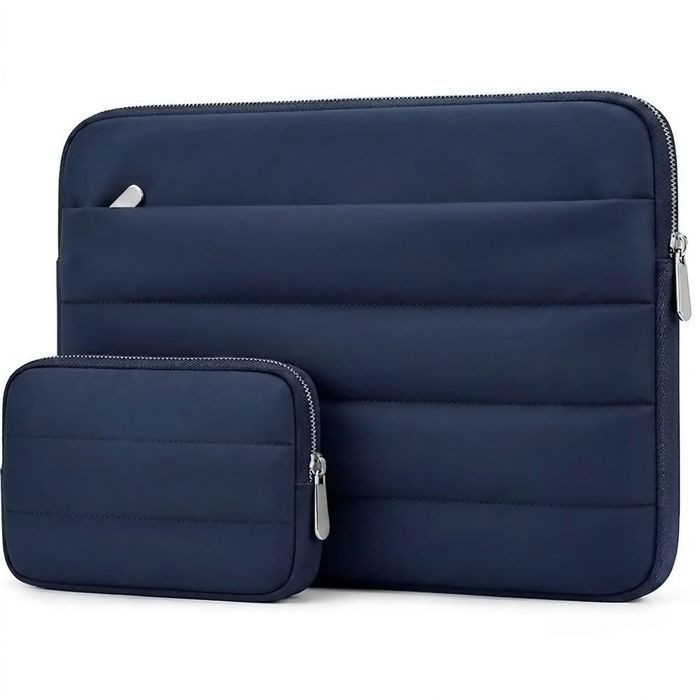 Housse Ordinateur Portable 14 Pouces Multi Espace pour MacBook Lenovo Surface Pro - Bleu Marine