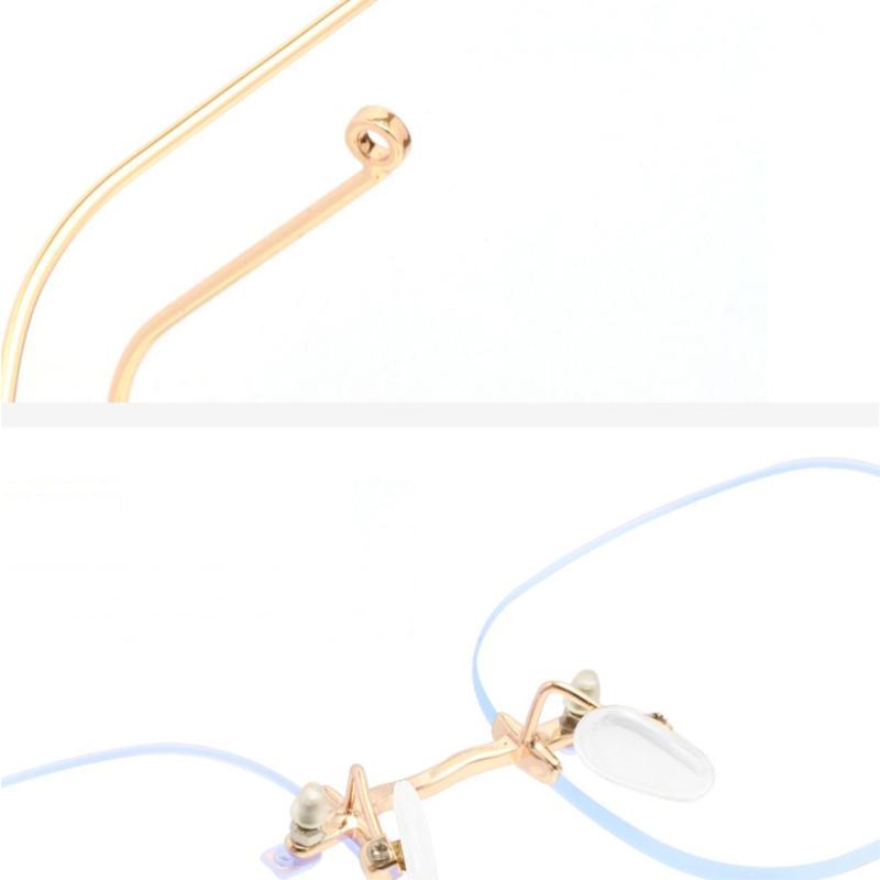 Frameless Ultra Light Myopia Glasses For Women'S Retro Anti Blue Near Sight Eyeglasses Metal Frame Square Small Frame Eyewear