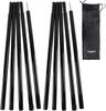 Sutekus Tent Tarp Wing Adjustable Pole Set of 2 (Black)