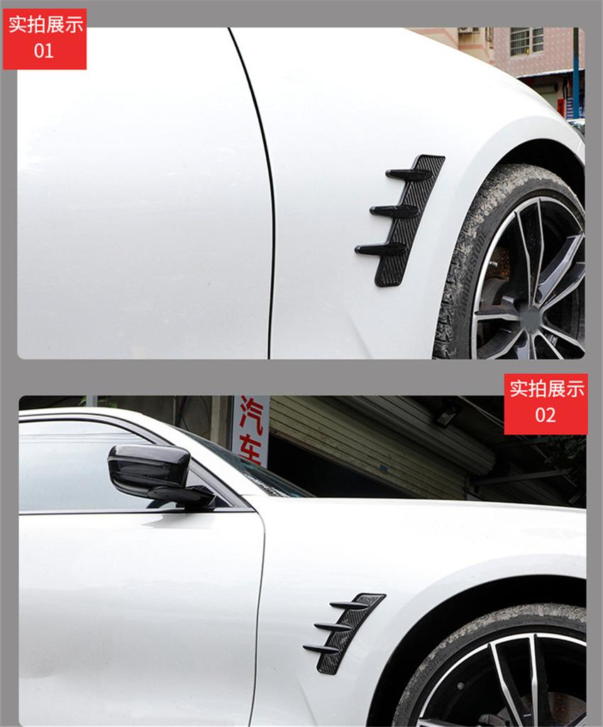 Универсальный 100% Настоящий Углеродное Волокно Автомобильный Передний Боковой Воздухозаборник Крыла Накладка Акулья Жабры Боковая Вентиляционная Наклейка Спортивный Стиль
