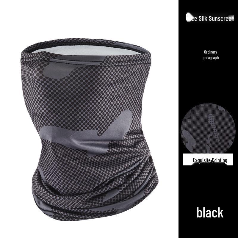 Мужской летний защитный бафф из ледяного шелка для лица и шеи - Уличная мотоциклетная и велосипедная солнцезащитная маска
