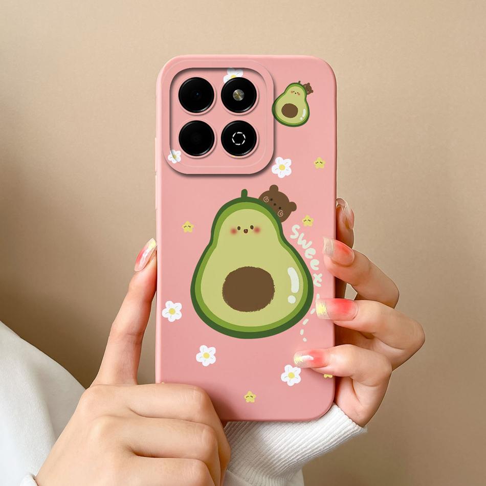 Case For Honor X6B Phone Back Cover Cute Avocado Soft Comfortable Liquid Silicone Camera Protection Anti Drop Bumper Capa Funda