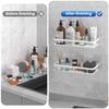 Bathroom Aluminum Shelf Shower No Drill Wall Mounted Organizer Rectangular Storage Rack
