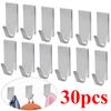 30 шт. самоклеящийся крючок из нержавеющей стали, маленький тяжелый настенный крючок, органайзер для ванной комнаты, вешалка для полотенец, многоцелевой кухонный крючок