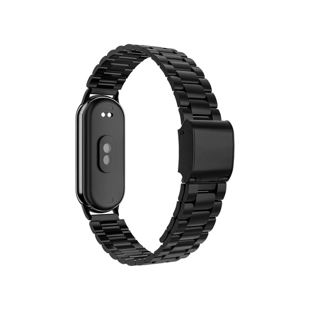 Stainless Steel Strap for Xiaomi Band 8/9/10 NFC - Metal Bamboo Three-Bead Buckle
