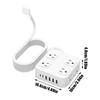 6 USB Ports 8 AC Outlets Extender US Standard Socket Strip Flat Plug USB Charging Strip  Laptop