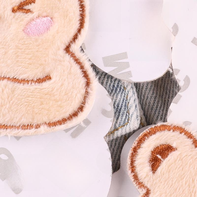 Оригинальные милые наклейки с вышивкой в виде плюшевого медведя - самоклеящиеся нашивки на одежду