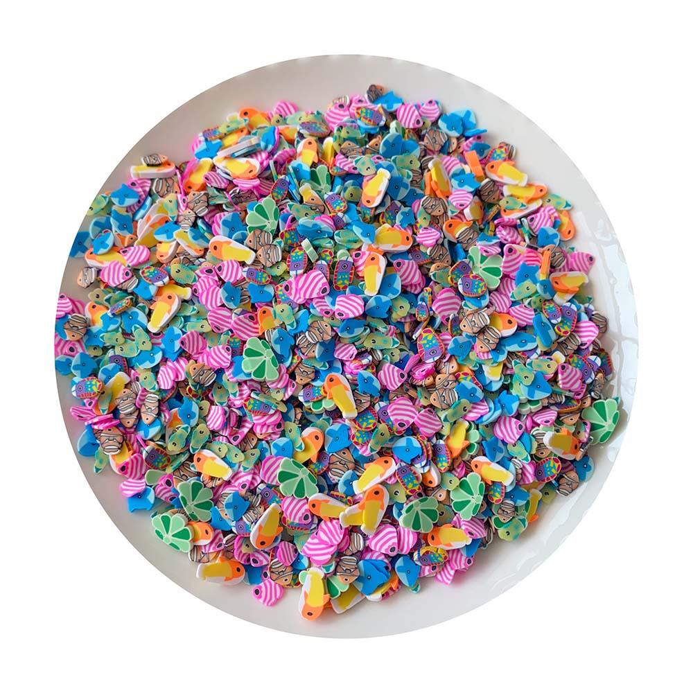 1KG Fish Mini Polymer Clay Sheets Cartoon Designs Slime Add Ons Phone Case Back Stickers DIY Crafting Supplies